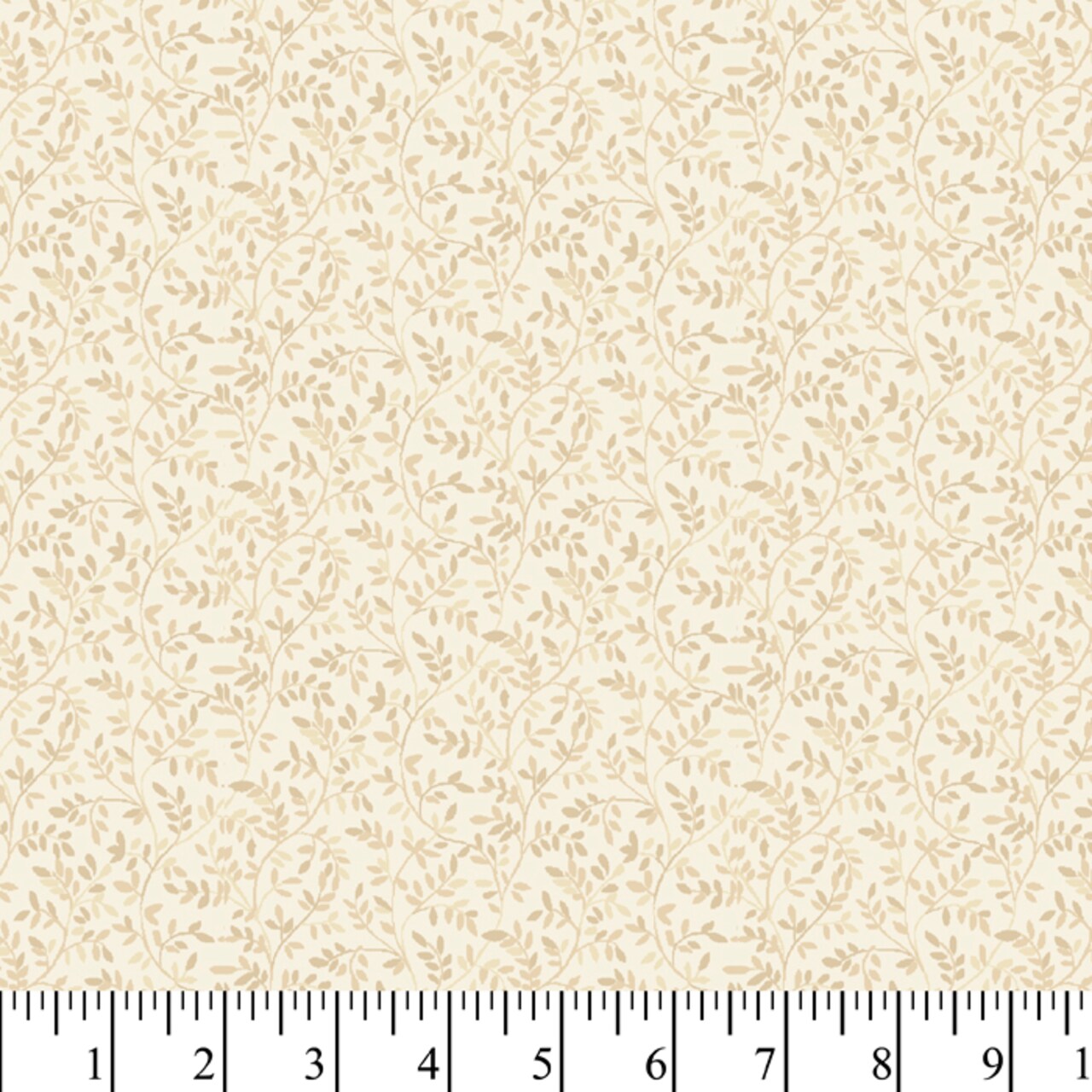 Dainty Leaves Biscotti Cotton Fabric | By the Yard | Sewing and Crafting | 44 inches wide